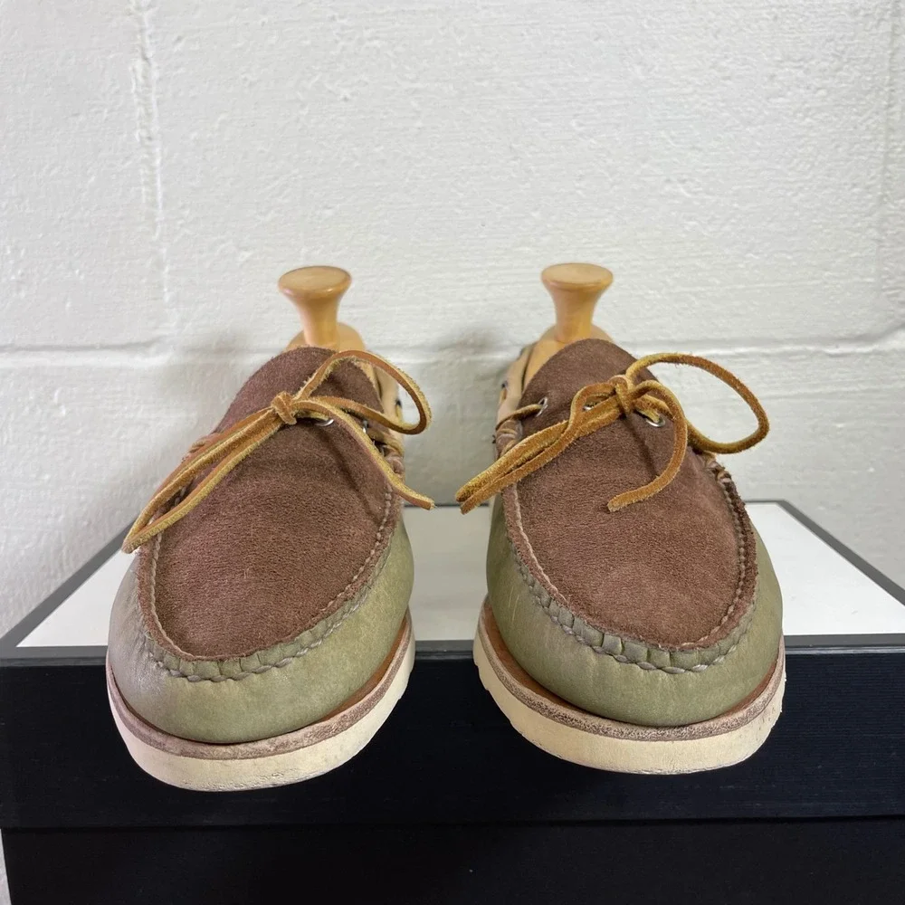 Todd Snyder x LL Bean Boat Shoes Casual Green Brown Suede Slip On Men's 11.5 D